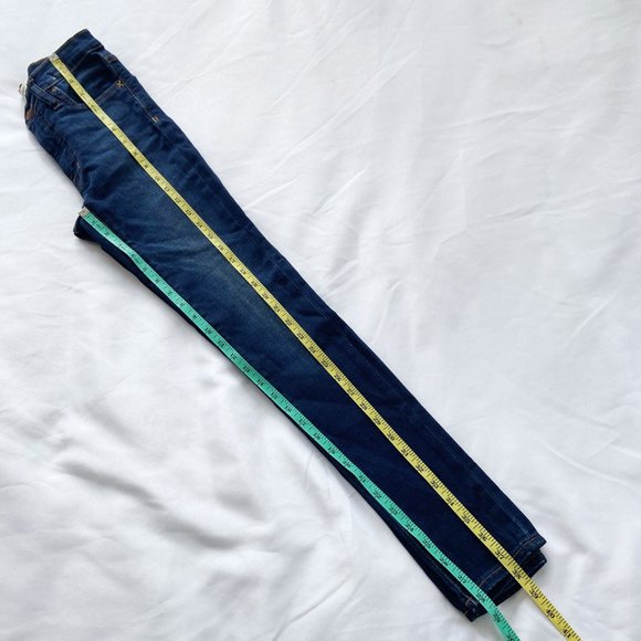 NWT Madewell 9” Mid Rise Dark Blue Classic 5 Pocket Skinny Cotton Blend Jeans 24 - Picture 10 of 12